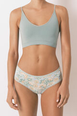Womensecret Panty brasileña ancha con estampado verde verde