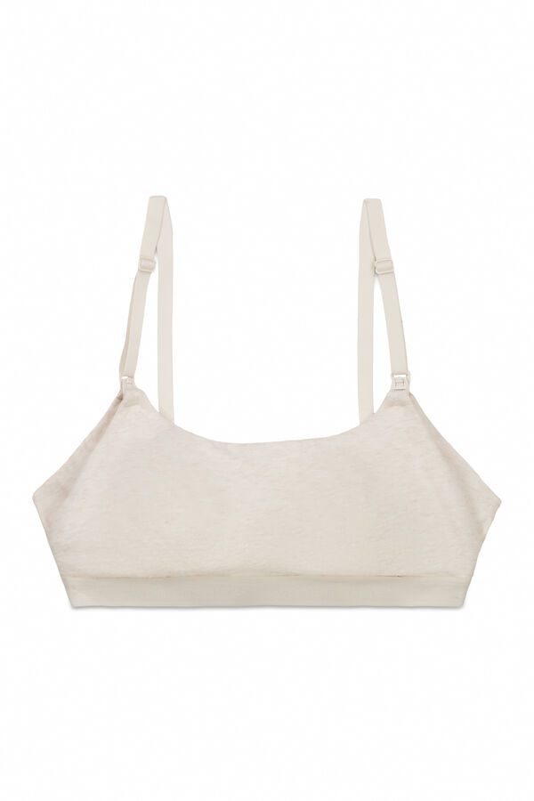 Women'secret Brasier tipo top maternity de algod&oacute;n caf&eacute;