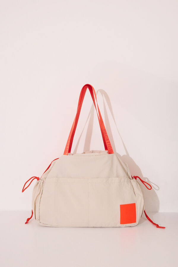 Womensecret Mochila de viaje de nailon beige  café