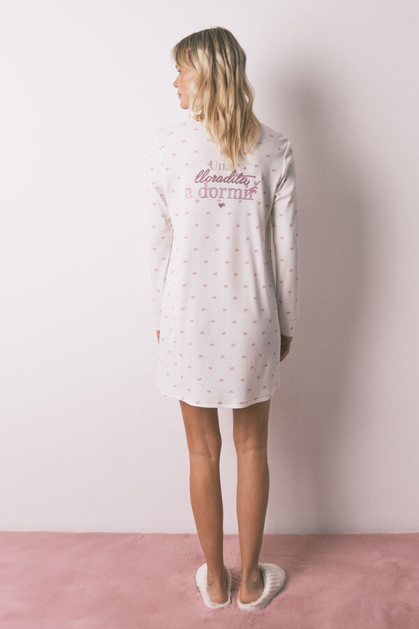 Women'secret Camisón midi tejido Waffle  estampado