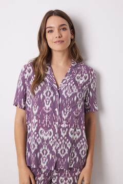 Womensecret Pijama camisera Capri viscosa ikat morado/lila