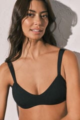 Women'secret Top bikini semi brillante negro negro