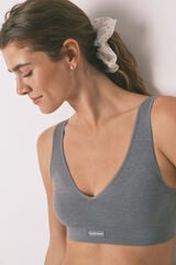 Womensecret LOVELY top gris claro acanalada sin costuras gris