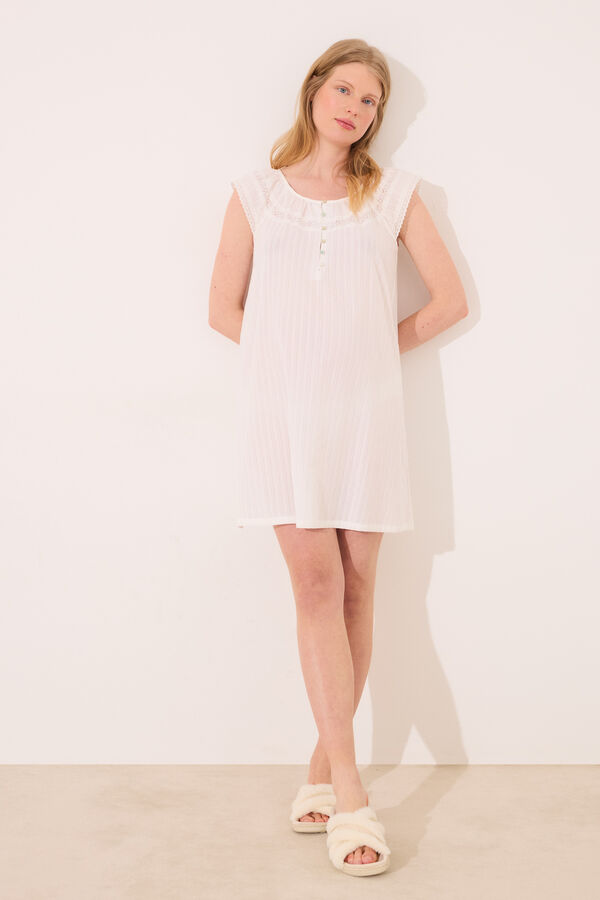 Womensecret Camisón de premamá de algodón color marfil marfil