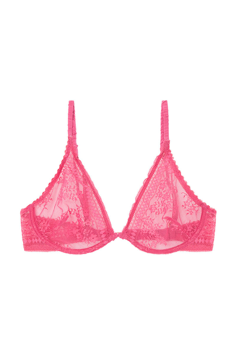 Brasier halter relleno encaje fucsia Brasieres WomenSecret MX