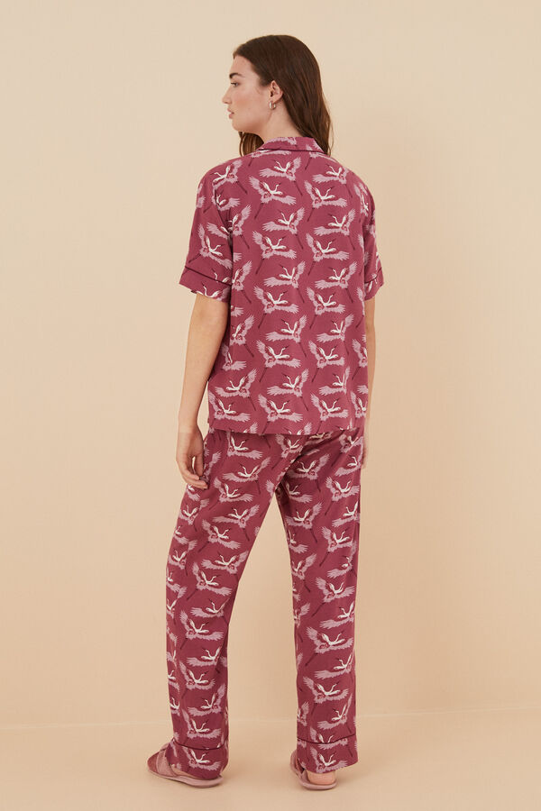 Womensecret Pijama camisera estampado garzas Moniquilla rosa