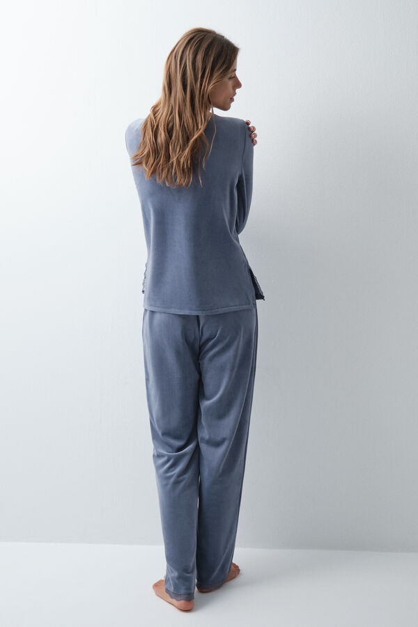 Women'secret Pijama larga azul oscuro azul