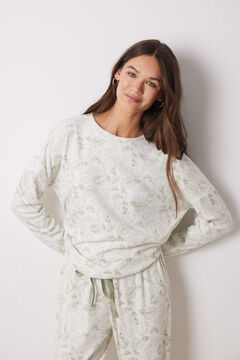 Womensecret Pijama larga terciopelo verde verde