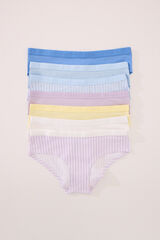 Womensecret Pack de 7 panties anchas de algodón estampado mixto estampado