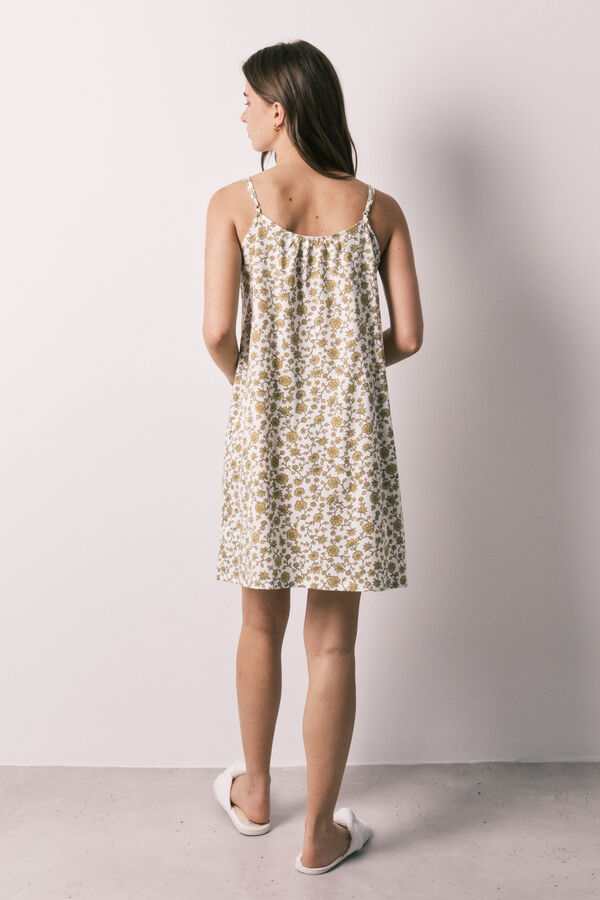 Women'secret Camis&oacute;n corto de tirantes con estampado floral verde estampado