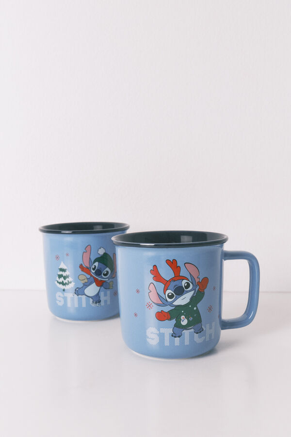 Women'secret Juego de 2 tazas de cerámica de Stitch estampado