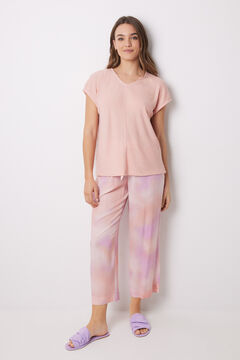 Womensecret Pijama capri estampado tiedye naranja naranja