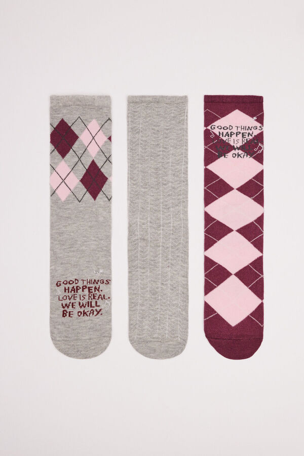 Women'secret Pack 3 calcetines medios algod&oacute;n Snoopy estampado