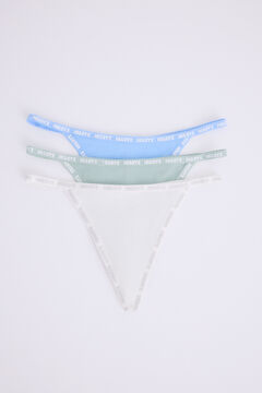 Womensecret Pack 3 tangas tira azul, verde, blanco blanco