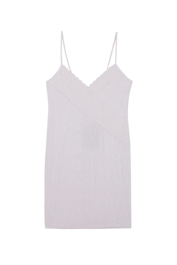 Womensecret Camisón corto encaje blanco marfil