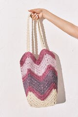 Women'secret Bolsa de hombro de rafia multicolor estampado