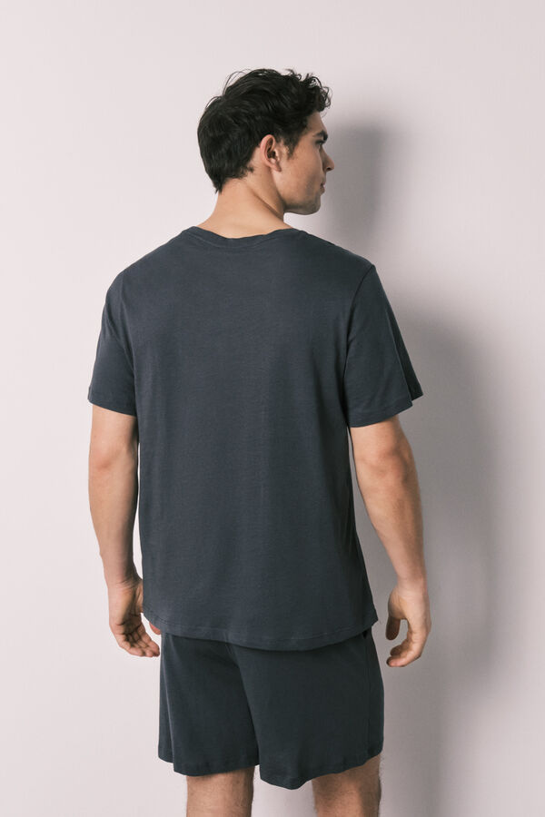 Women'secret Pijama corta de hombre de algod&oacute;n navy negro