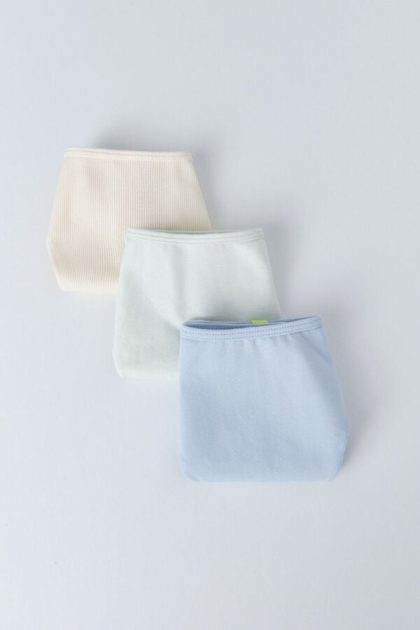 HI&BYE Pack de 3 panties brasileñas en azul, verde y amarillo blanco