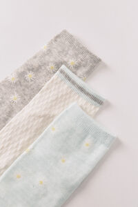 Women'secret Pack 3 calcetines cortos estampado de flores