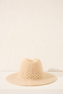 Womensecret Sombrero algodonero trenzado brillo café