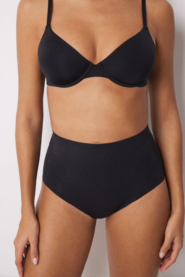 Womensecret Panty alto reductor y push up negro negro