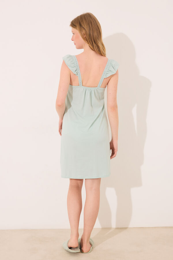 Womensecret Camisón midi " Premamá " con pechera plisada verde