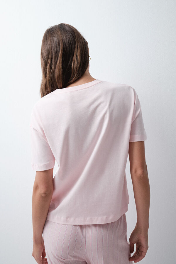 Women'secret Playera de algod&oacute;n rosa rosa