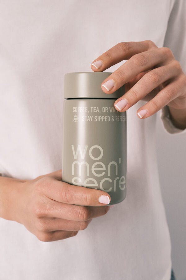 Women'secret Botella con logo de metal verde verde