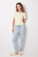 Womensecret Pijama algodón amarilla flores amarillo