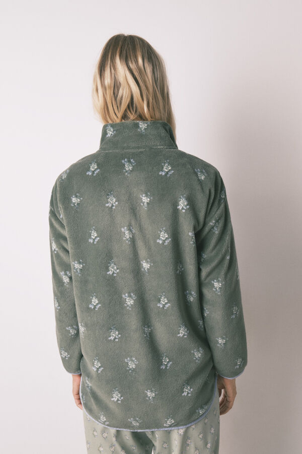 Women'secret Bata de forro polar floral estampado