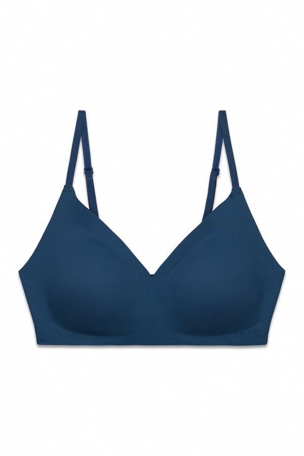 Women'secret Top triangular liso clean cut azul verde