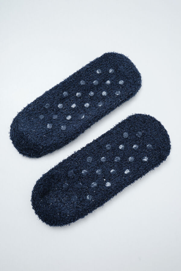 Women'secret Calcetines slip on fluffy azul azul