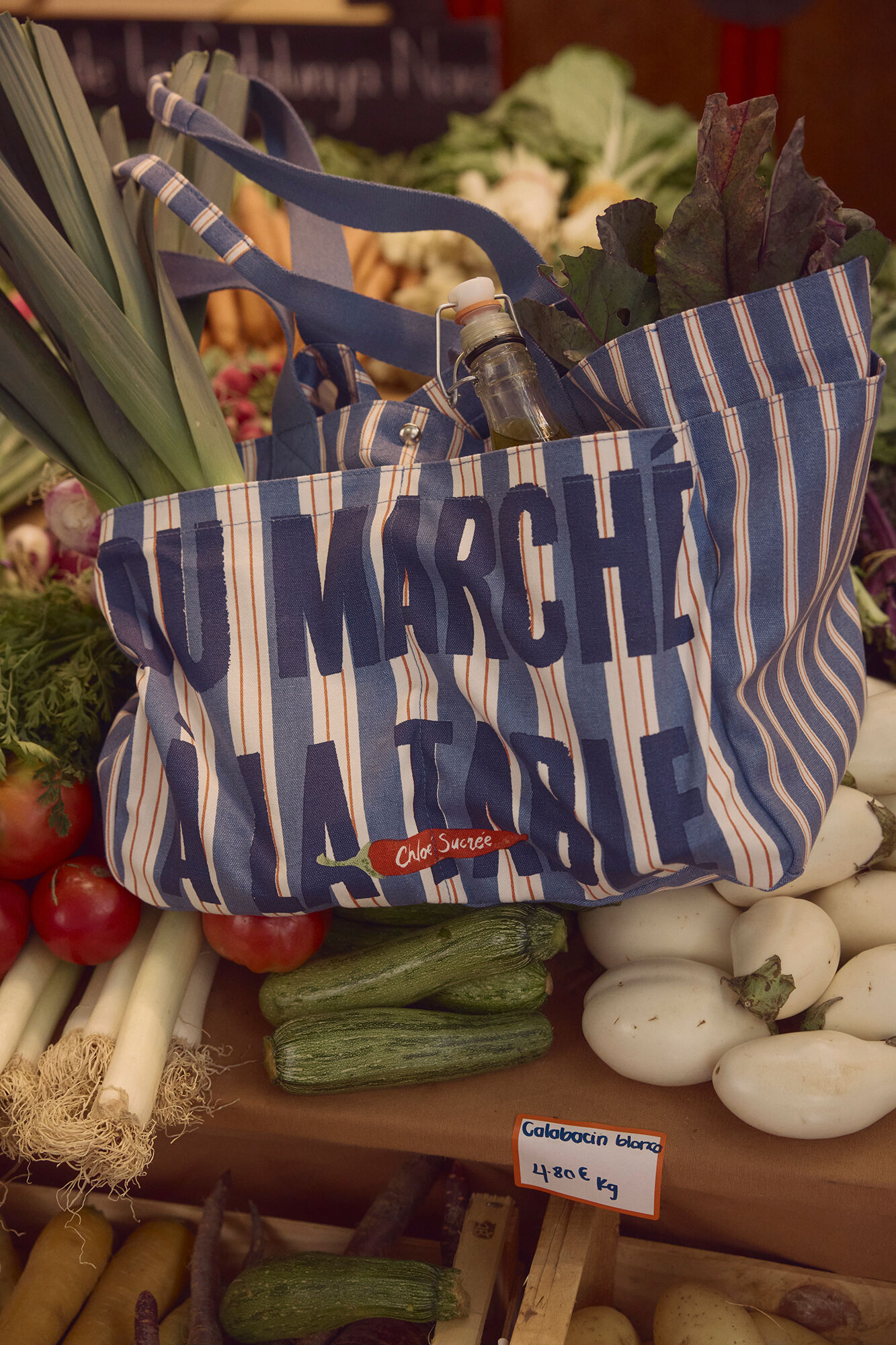 Women'secret Bolsa shopper de algod&oacute;n estampado de rayas