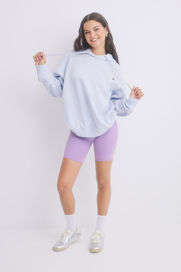 Womensecret Sudadera capucha felpa azul logo azul
