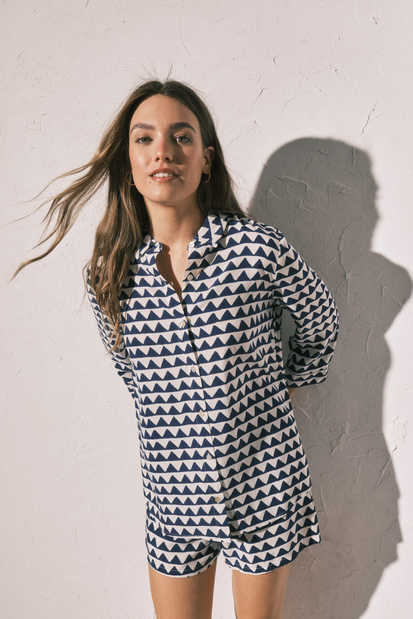 Women'secret Pijama corta camisera estampado geom&eacute;trico