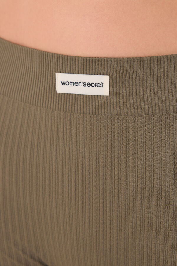 Womensecret Culotte de canalé sin costuras costuras de color verde kaki