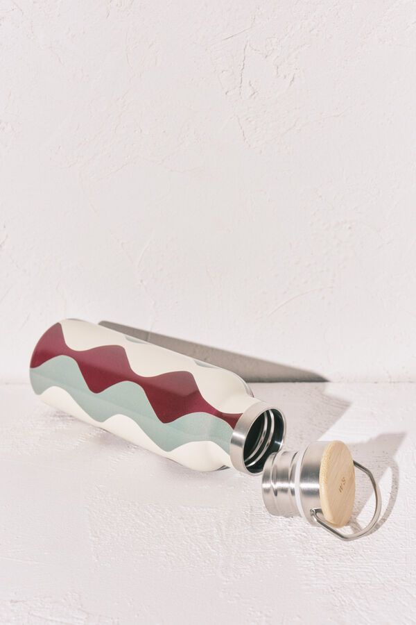 Women'secret Botella de acero inoxidable con ondas estampado