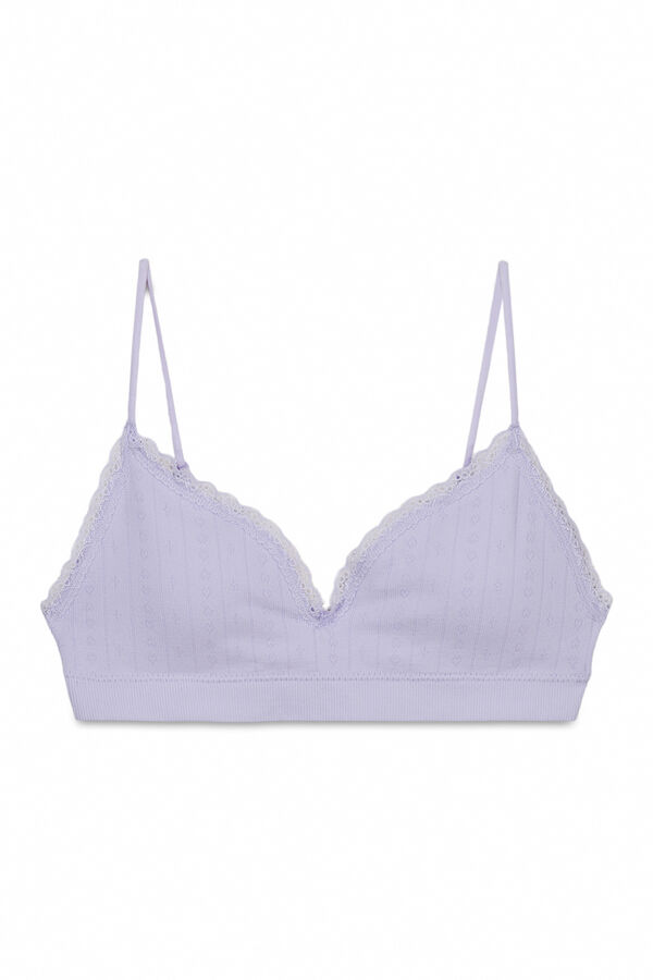 HI&BYE Brasier top Seamless de encaje lila morado/lila
