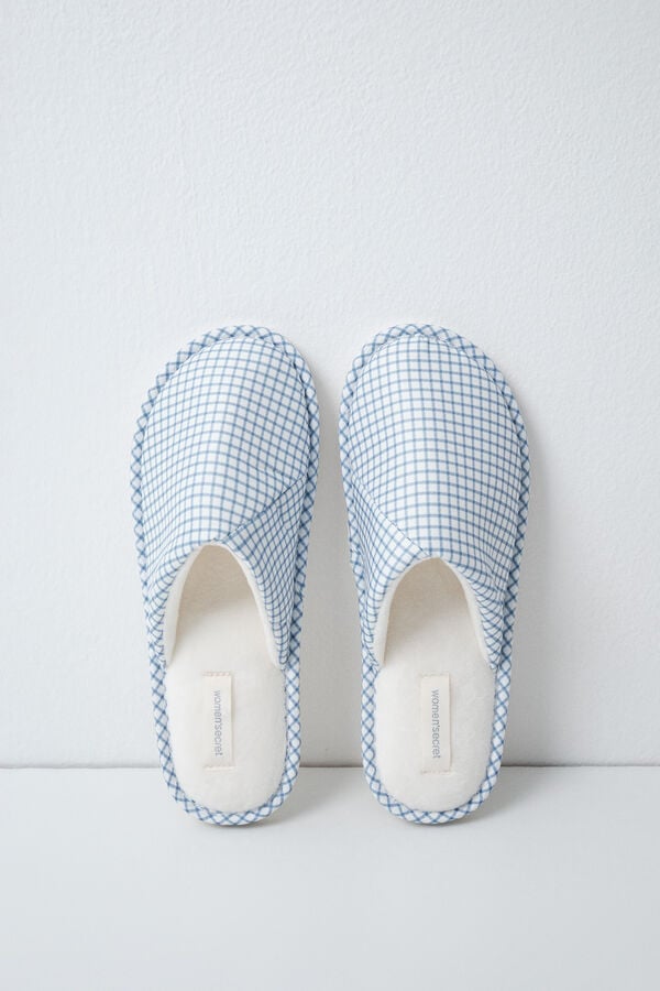 Women'secret Pantunflas estampado vichy blanco