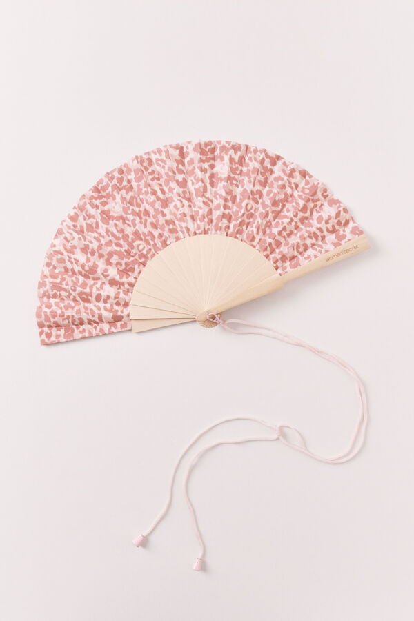 Women'secret Abanico estampado de manchas rosa rosa