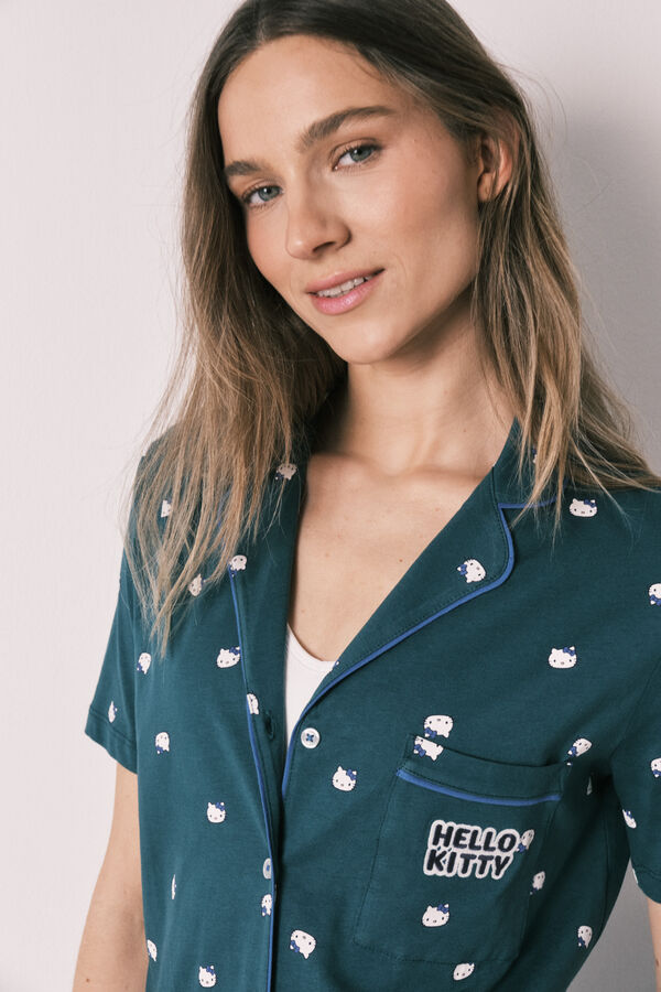 Women'secret Pijama camisera Hello Kitty manga corta de algod&oacute;n" estampado