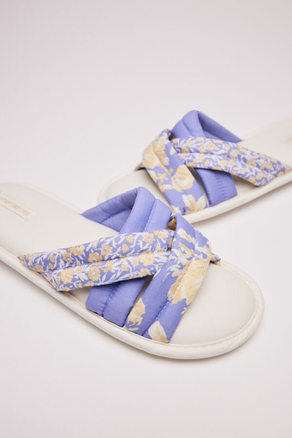 Womensecret Pantuflas flores lila amarillo