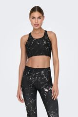Only Play Brasier deportivo reversible negro/ estampado negro