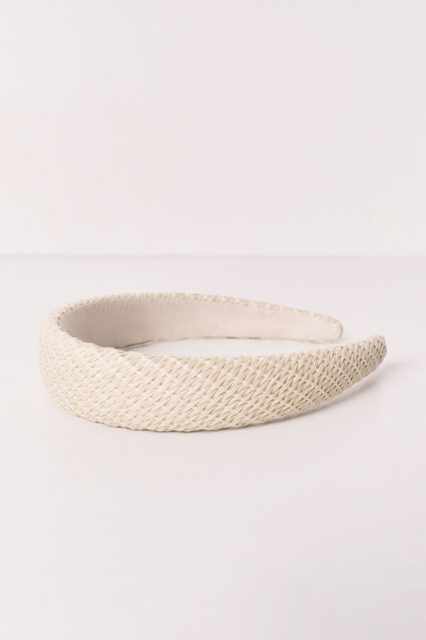 Women'secret Diadema de rafia natural caf&eacute;