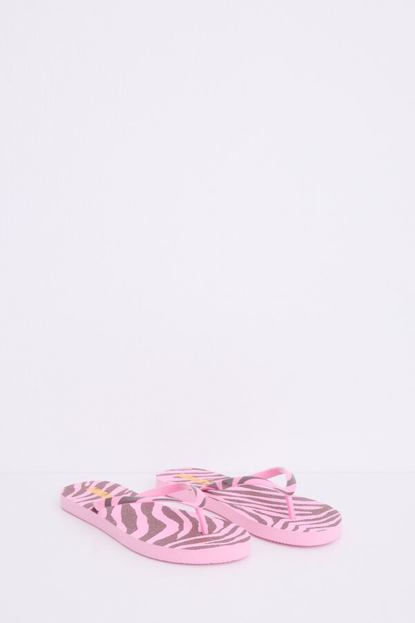 Womensecret Chanclas con estampado de logo en color rosa rosa