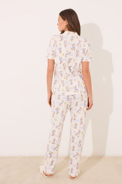 Womensecret Pijama camisera "Peter Rabbit" 100% algodón blanco