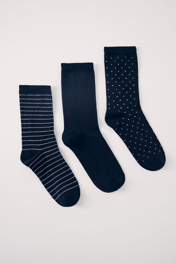 Womensecret Pack 3 calcetines altos negros negro