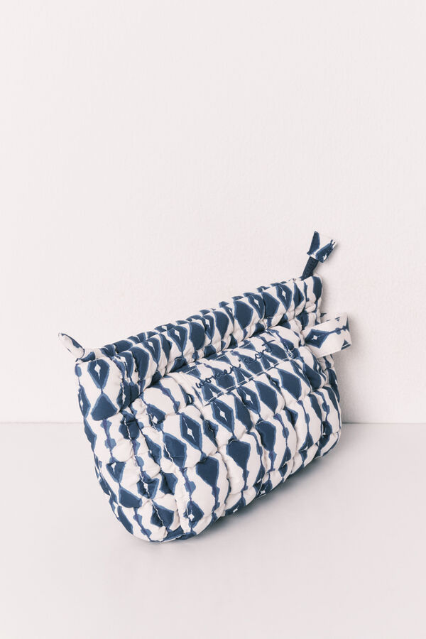 Women'secret Neceser acolchado estampado azul blanco
