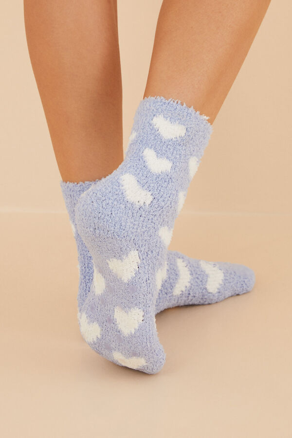 Womensecret Calcetines pelo corazones azul azul