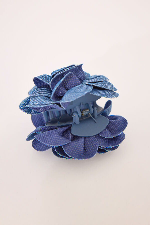 Womensecret Pinza para el pelo en forma de flor de denim azul azul